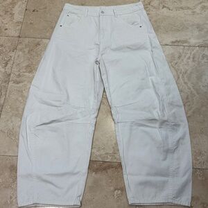 PLNOTME Womens Baggy Barrel Jeans Cropped Loose Boyfriend Wide Leg Mid Rise 12